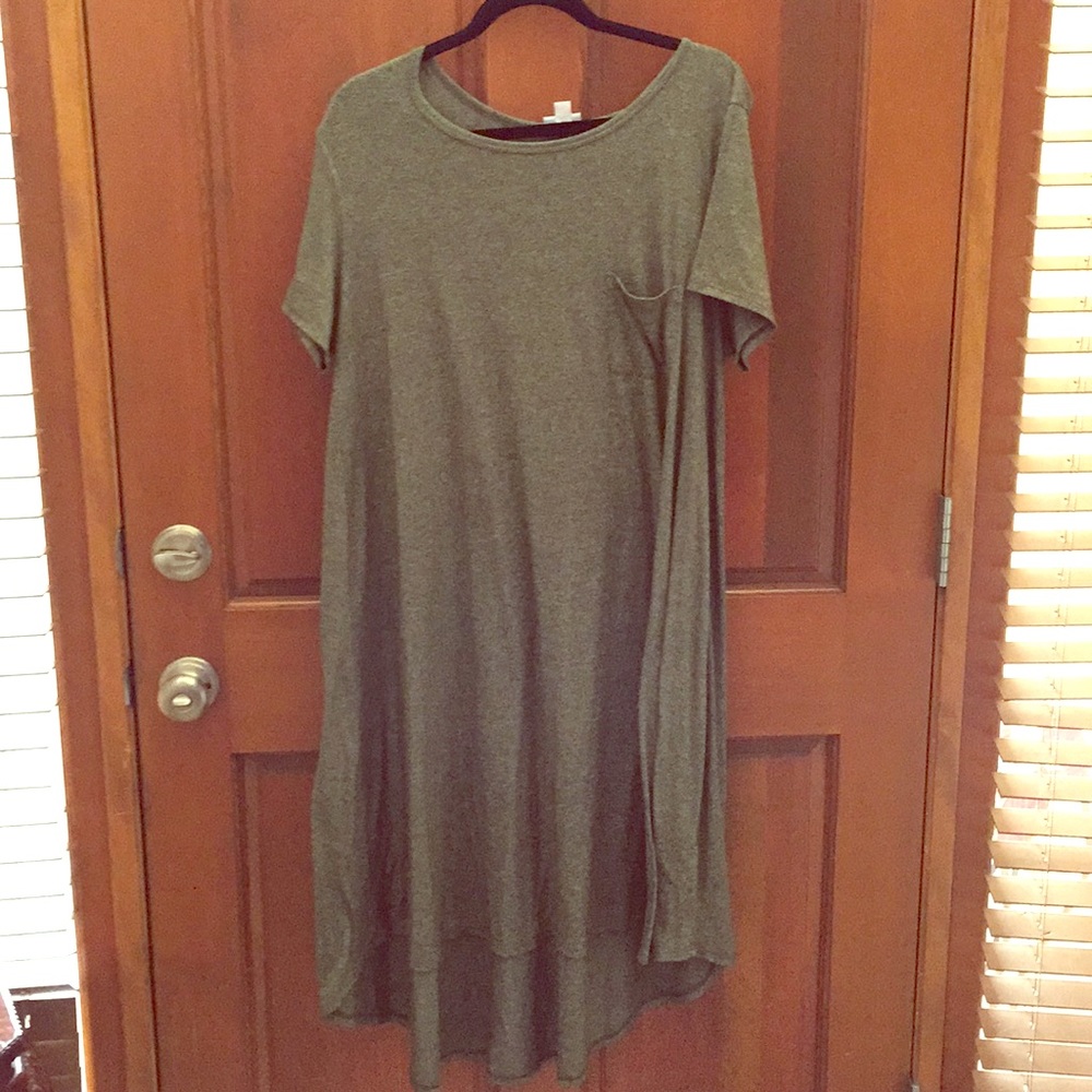 Lularoe Carly dress Heathered Olive green sz XL